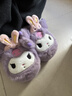 Hello Kitty女童棉拖冬季儿童室内家居鞋小孩保暖亲子拖鞋 库洛米紫 38/39码  实拍图