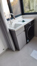 【京喜甄选】阳台洗衣柜蜂窝铝一体台盆洗衣池滚筒洗衣机柜浴室柜 灰色110CM单独下柜+双下水+抽拉水龙头【备注左右盆】 实拍图