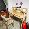竹音全实木书桌学生学习桌北欧简约书房电脑桌家用书桌书架组合写字桌 原木色【进口实木不贴皮】可调高度 1.2米实木桌+北欧椅 实拍图