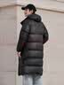 adidas保暖休闲长款鸭绒羽绒服夹克外套男女秋冬阿迪达斯轻运动   黑色/白色   L 实拍图