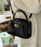CHARLES&KEITH鳄鱼纹凯莉包手提斜挎婚包包女包生日情人节礼物CK2-50270880-1 Black黑色 S 实拍图