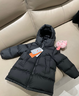 保姆鹅  【风墙】儿童羽绒服宝宝中长款护脸加厚外套保暖童装[NG2664] 炭黑 120 实拍图