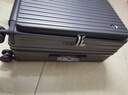 双星（doublestar）高颜值侧开盖行李箱大容量箱女男学生多功能拉杆箱登机密码皮箱子 铁灰色【可坐人丨带杯架】新色系 28英寸 -多人长途 实拍图