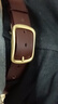 牛当家男士皮带真皮头层牛皮腰带黄铜扣针扣纯牛皮裤带生日礼物 黑色105cm(31-32码/2.4-2.5尺) 实拍图