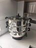 惠当家（Hui Dang Jia）电蒸锅电锅多功能电热锅电炒锅家用无涂层电蒸锅一体电煮锅加厚304不锈钢电火锅G08-34双 实拍图