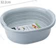 全适沥水篮双层大号沥水架漏转圆形滤水盆洗菜盆厨房洗菜篮水果篮蓝色 实拍图