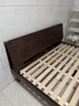 源氏木语全实木床现代简约橡木多功能主卧大床北欧风小户型卧室夜灯双人床 【27】橡胶木胡桃色高铺1.5*2m无垫 实拍图