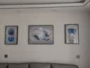 Sixpoetry 客厅装饰画现代简约沙发背景墙壁画轻奢三联晶瓷画大气高档挂画 富羽纳祥（铝合金外框） 晶瓷画左右40*60+中间80*60亮面 实拍图