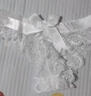曼烟 情趣内衣 女性感美臀蕾丝诱惑情趣内裤透明丁字裤低腰无痕三角裤T裤制服 蕾丝花边波纹内裤 白 8268 实拍图
