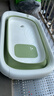 日康（rikang）婴儿洗澡盆 折叠盆宝宝无线感温洗浴盆带置物架RK-X1045-1 军绿色 实拍图