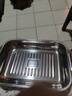 不锈钢烤鱼盘子长方形深盘托盘鱼盘家用电磁炉专用烤鱼炉小吃烧盘 双柄【32*19*5cm】浅款  无盖 实拍图