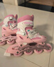 361°儿童轮滑鞋初学者男童女童溜冰鞋闪光轮旱冰鞋尺码可调节 粉色M码 实拍图