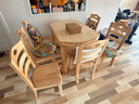 南之安 全实木餐桌椅组合6人圆形多功能伸缩简约现代中式家用吃饭桌跳台 原木色 1.2m 一桌6椅(送转盘) 实拍图