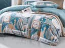 富安娜 100%纯棉四件套 简欧风中性床上四件套 印花床笠被套1.8米床 实拍图