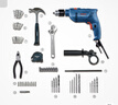 博世（BOSCH）手电钻冲击钻家用钻墙打孔升级款 多功能工具套装600瓦 GSB600RE 实拍图