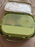 苏泊尔（SUPOR）饭盒316不锈钢自带布包餐具学生上班族餐盘多分格不串味保温饭盒 烟柳绿（含布包+餐具）1500ml 实拍图