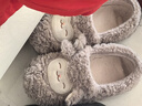 名创优品（MINISO）羊咩咩棉拖鞋女秋冬包跟家居室内厚底月子毛毛拖鞋深灰包跟42-43 实拍图