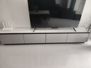 邦菲尼实木烤漆岩板电视柜茶几组合套装轻奢家用落地电视机柜 灰色柜【冰川白岩板】 2.4米电视柜 实拍图