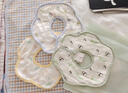 十月结晶花边围嘴3条6层防水0-2岁口水巾婴幼儿宝宝围脖吃饭围兜 童梦国风 实拍图