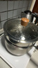 双枪奶锅 316L加厚不锈钢婴儿宝宝辅食小奶锅汤锅蒸煮一体带蒸笼 20cm 实拍图