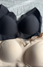 ubras【2件装】无尺码免拆V领内衣女背心美背粉底液色文胸罩无痕隐形 燕麦奶+黑色 实拍图