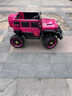 萌娃宝贝（PRETTY BABY）牧马人儿童电动车大号四轮双人越野汽车可坐大人带小孩亲子遥控车 玫红色+皮座+发光软轮+电子助力+液压减震+12V15A电瓶 实拍图