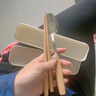 意牌创意木柄勺叉筷子小麦盒套装成人学生不锈钢旅行便携式餐具三件套 尖口勺+筷子+布袋 实拍图