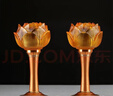 星光缘琉璃莲花供灯佛堂供具家居LED长明灯红金琥珀色中号高约23cm 实拍图