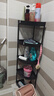 霓峰卫生间置物架落地厕所墙角收纳三角架卫浴生活用品洗澡间浴室架子 大号雅典黑-五层【落地款】 实拍图