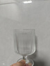 竖纹玻璃高脚杯酸奶冰淇淋杯子高颜值咖啡杯红酒杯 竖纹高脚杯 200ml 1只 实拍图