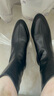 达芙妮女靴软皮软底粗跟尖头中跟单靴女靴子4622607050黑色（加绒）38 实拍图
