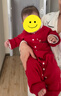 婧麒宝宝拜年服连体衣服冬装夹棉百日宴满月红色新生婴儿过年 平安喜乐【四季款】 80cm 实拍图