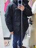 雪中飞秋冬新款时尚休闲舒适廓形男士“H”版型印花立领连帽羽绒服男 黑色|8056 【品质高充绒】 2XL 185/104A 实拍图