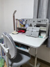 忆瞳儿童学习书桌椅套装 可升降带阅读书架多功能课桌椅家用写字桌 至尊灰-环保抗醛【两层书架】 实拍图