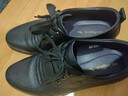 红蜻蜓男鞋平底秋冬牛皮休闲鞋男圆头商务正装皮鞋男WTA306871黑色42 实拍图