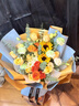 艾斯维娜情人节鲜花速递向日葵混搭花束生日礼物全国同城配送 向日葵香槟韩式花束 实拍图
