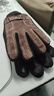 红蜻蜓真皮手套男冬天骑车摩托车加绒加厚触屏保暖防风防溅水猪皮棉手套 款式一 - 真皮加绒加厚 - 咖色 均码 防风触屏 实拍图