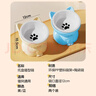 憨憨乐园猫碗陶瓷猫粮双碗斜口狗碗狗盆狗粮宠物幼猫咪吃饭食盆喝水喂食 实拍图