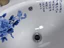 潮窑椭圆形台中盆半嵌入式台上盆洗脸盆洗手盆家用卫生间陶瓷洗面盆 21寸椭圆蓝花盆 赠送下水 实拍图