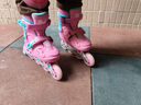 美洲狮（COUGAR） 溜冰鞋儿童套装 可调轮滑鞋MZS885粉色M码【中小学轮滑课必备】 实拍图