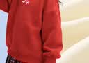 小马宝莉女童卫衣红色儿童秋冬薄绒运动衣2026新款洋气上衣 红 120 实拍图
