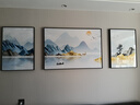 诗六艺家饰客厅装饰画北欧现代简约沙发背景墙挂画三联画大气轻奢壁画晶瓷画 背靠金山（铝合金外框） 晶瓷画左右50*70+中间100*70亮面 实拍图