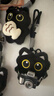 Murcia可爱呆萌抱小鱼大眼黑猫挂件毛绒玩偶情侣包挂件创意小黑猫钥匙扣 实拍图