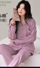 芬腾可安（FENTENGCARE）睡衣女士纯棉春秋季长袖长裤开衫翻领两件套家居服休闲可外穿QH 实拍图