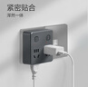 公牛（BULL） 插排 /插座/一转多多功能插座/适用于86型墙壁插座/适用于卧室、厨房 86型 一转四分控插座 远山灰GN-93223 实拍图