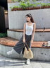浪莎山本工装裙裤女夏季新款高腰A字半身裙裤慵懒休闲凉感冰丝阔腿裤 理性薄暮灰【清冷高级】 L 【推荐120-140斤】 实拍图