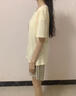 猫人睡衣夏季女士2026新款冰丝宽松短袖短裤可外穿自带胸垫家居服套装 嫩黄自带胸垫 【凉感莫代尔】 L 【建议160-170cm/100-120】 实拍图
