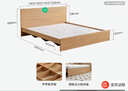 全友家居 北欧原木风板式床1.8米x2米主卧室简约现代家用木板双人大床 实拍图