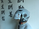 野马（YEMA）摩托车头盔男女士电动车3C认证大码半盔冬季保暖防雾电瓶车安全帽 均码-冷淡灰字母 透明镜片+防雾贴片 实拍图