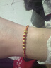 佐卡伊黄金手链女足金金珠红绳手链马年本命年新年礼物约0.24克 实拍图